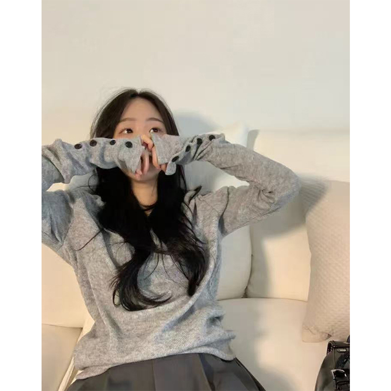 MEXZT Streetwear Gray Sweater  - Street Fashion Korea ulasan dan harga
