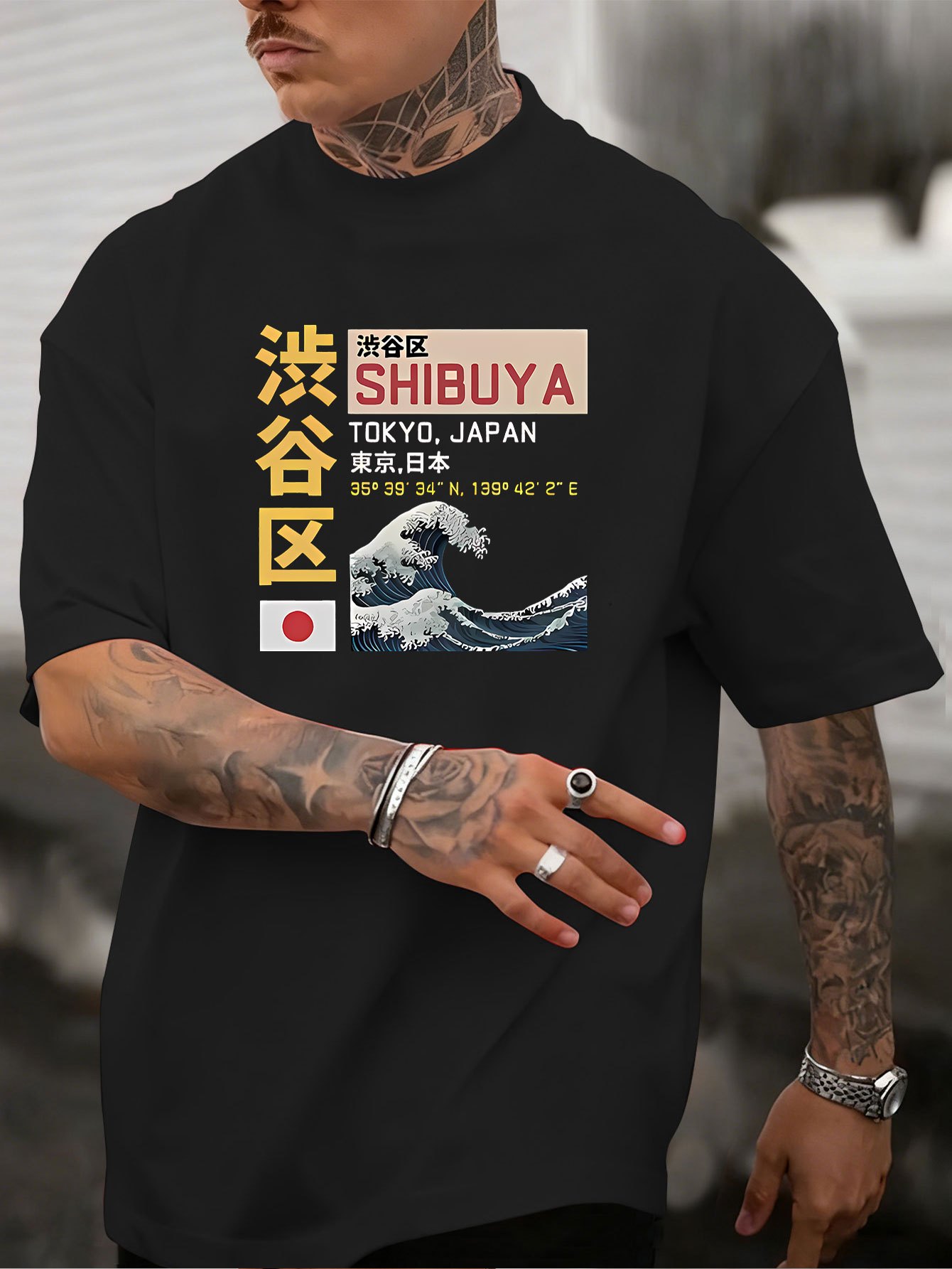 Summer Men's 100% Cotton Loose - Street Fashion Shibuya ulasan dan harga