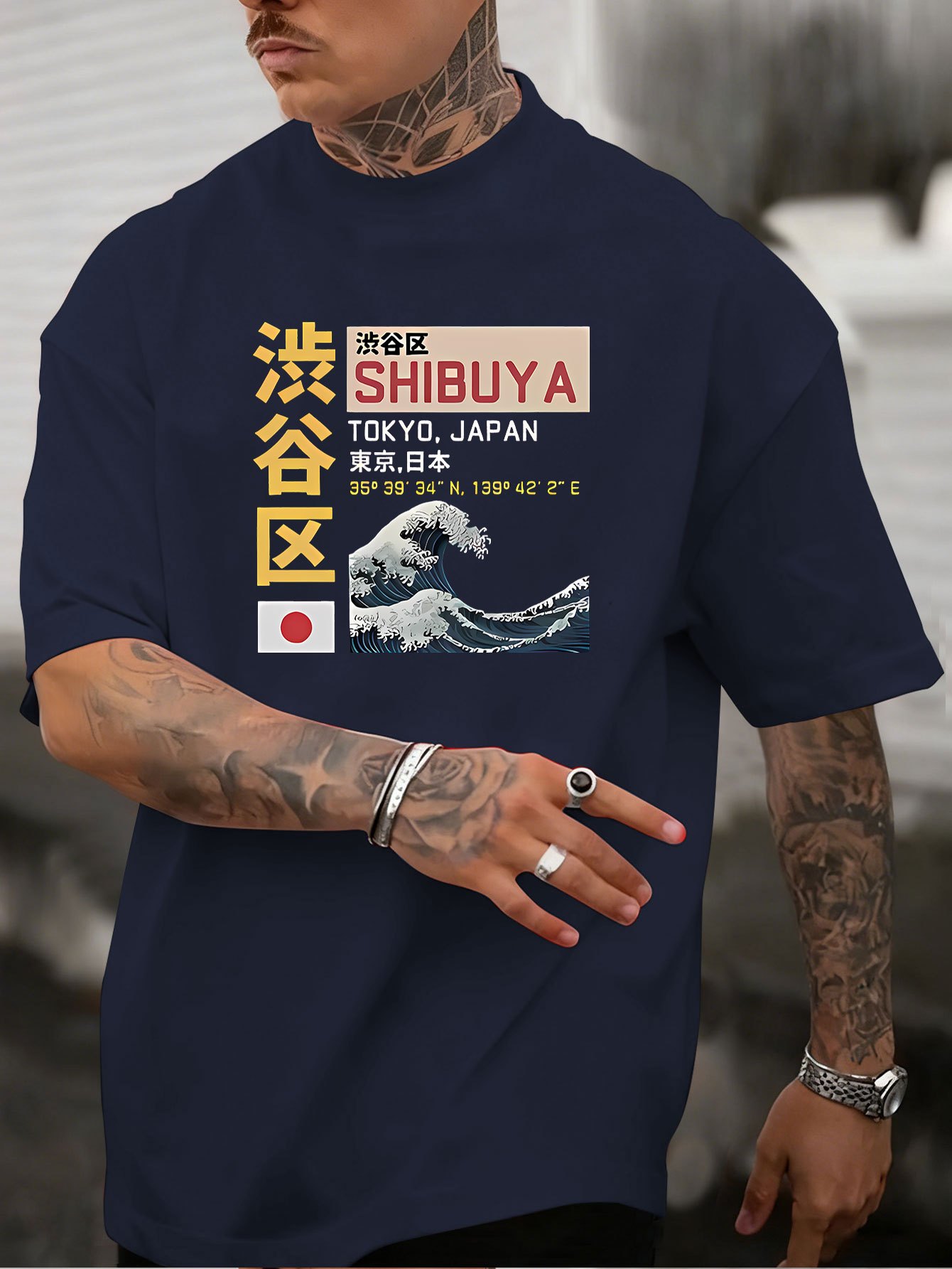 Summer Men's 100% Cotton Loose - Street Fashion Shibuya ulasan dan harga