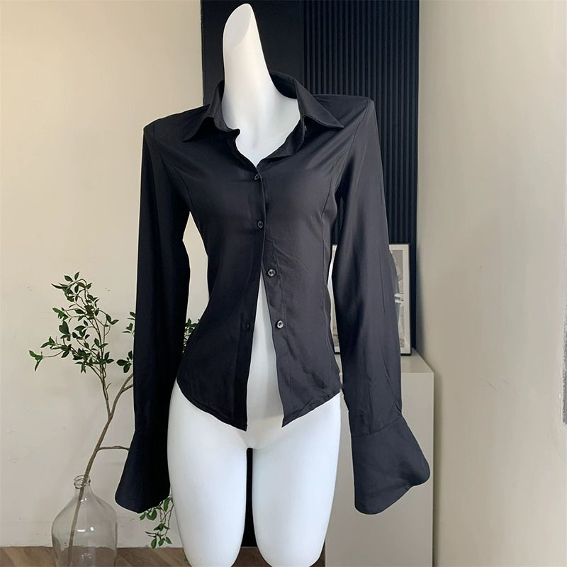 Gidyq Women Black Bandage Shir - Street Fashion Korea ulasan dan harga
