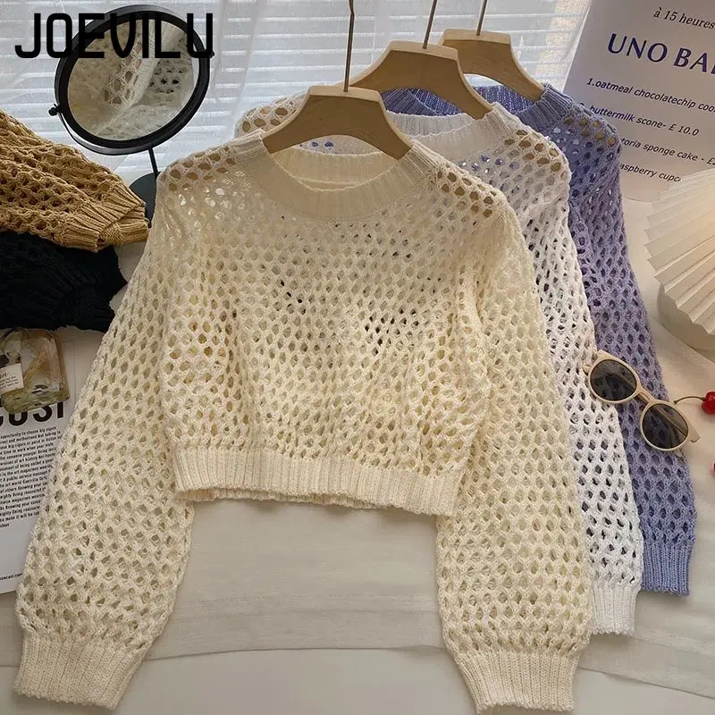 Hollow Out Knit Crop Top Women - Street Fashion Korea ulasan dan harga