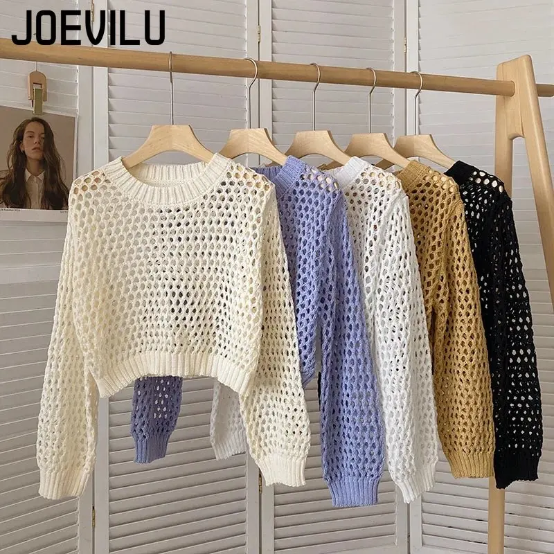 Hollow Out Knit Crop Top Women - Street Fashion Korea ulasan dan harga