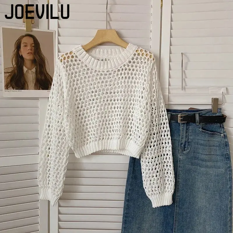 Hollow Out Knit Crop Top Women - Street Fashion Korea ulasan dan harga