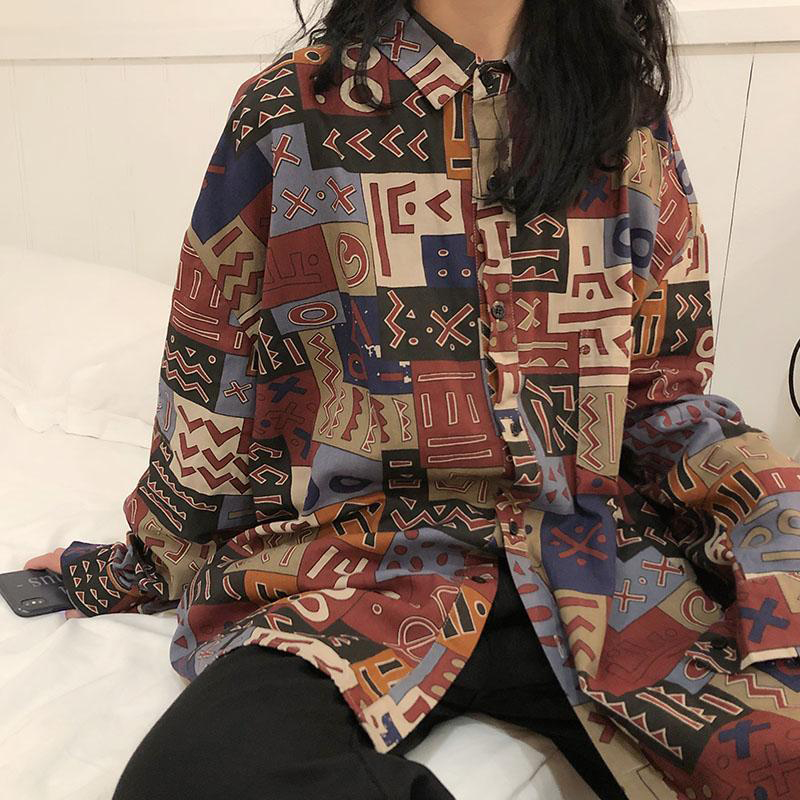 Vintage Harajuku Women Blouses - Street Fashion Korea ulasan dan harga