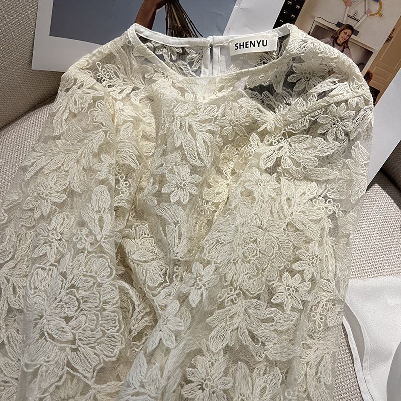 MEXZT Elegant Sheer White Shir - Street Fashion Korea ulasan dan harga