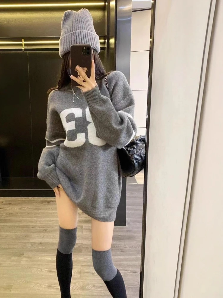Y2K Vintage Knitted Sweater Wo - Fashion Streetwear ulasan dan harga