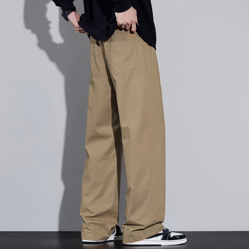 100% Cotton Men's Baggy Wide-l - Street Fashion Korea ulasan dan harga
