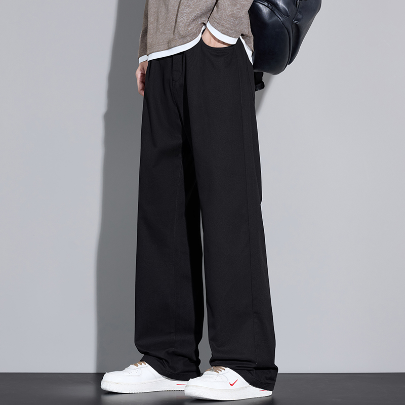 100% Cotton Men's Baggy Wide-l - Street Fashion Korea ulasan dan harga