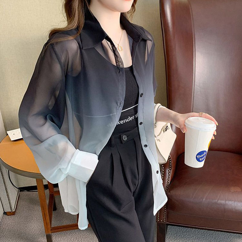 Fashion Gradient Color Chiffon - Street Fashion Korea ulasan dan harga