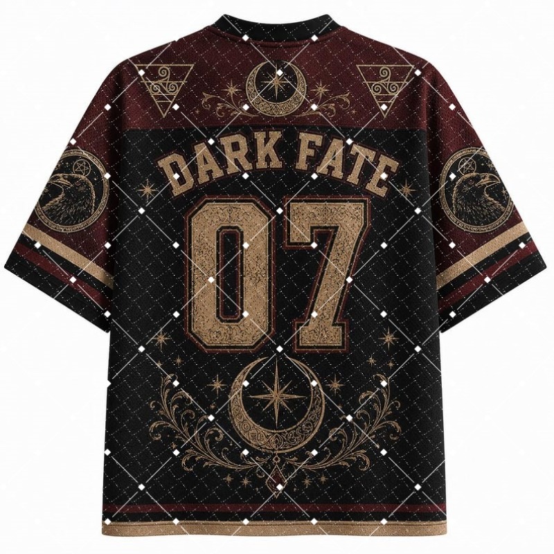 Dark Fate Witch Raven Print V‑ - Street Fashion Jersey ulasan dan harga
