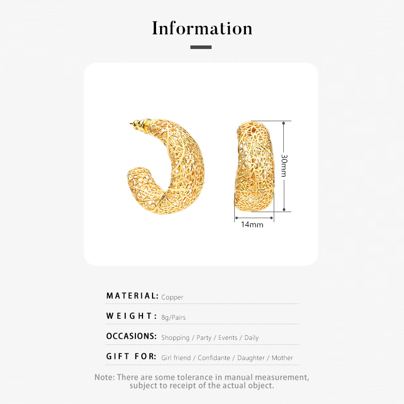 IVOG C Shape Hollowed Out Earr - Street Fashion Website ulasan dan harga