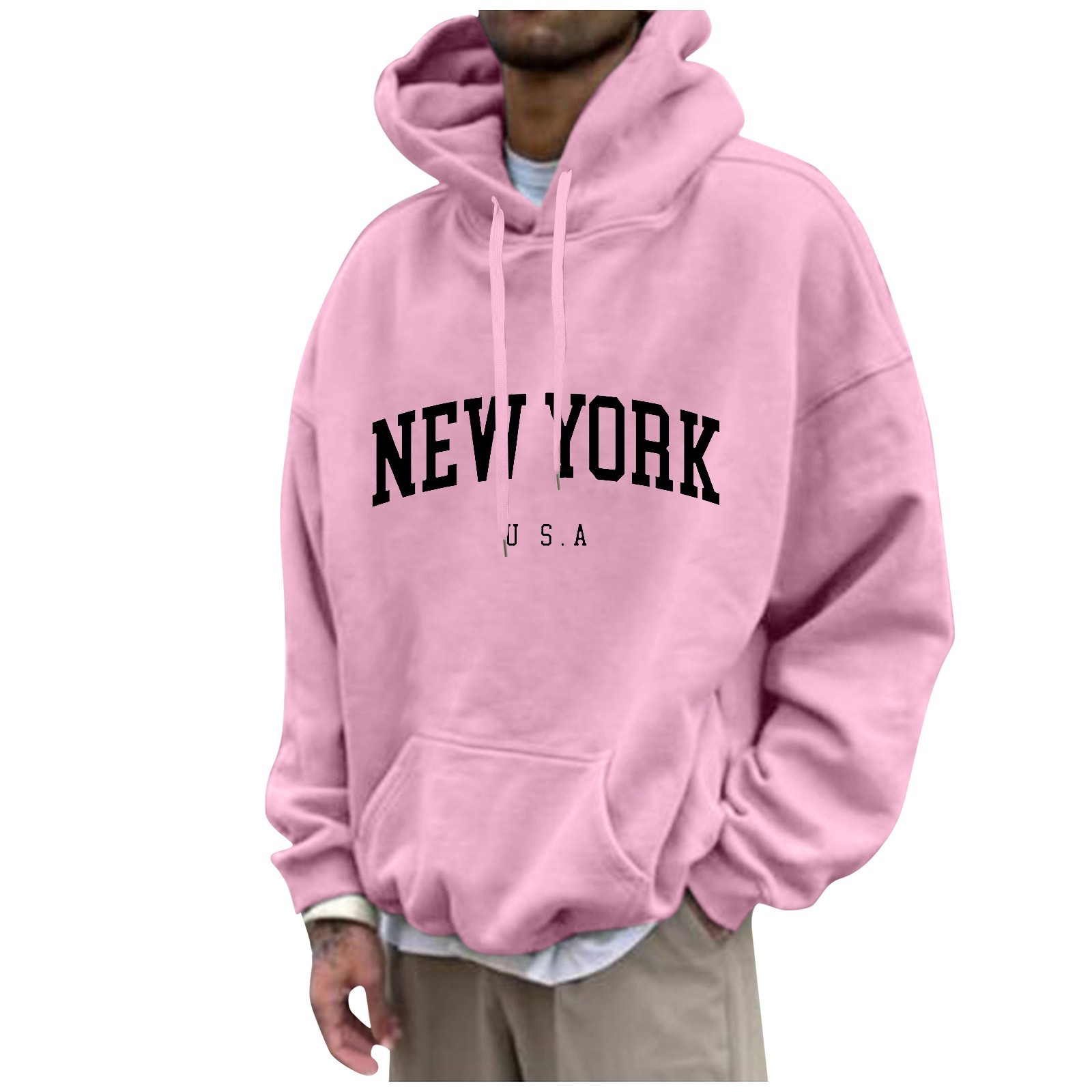 New York Print Mens Hoodies Fa - High Street Fashion New York ulasan dan harga
