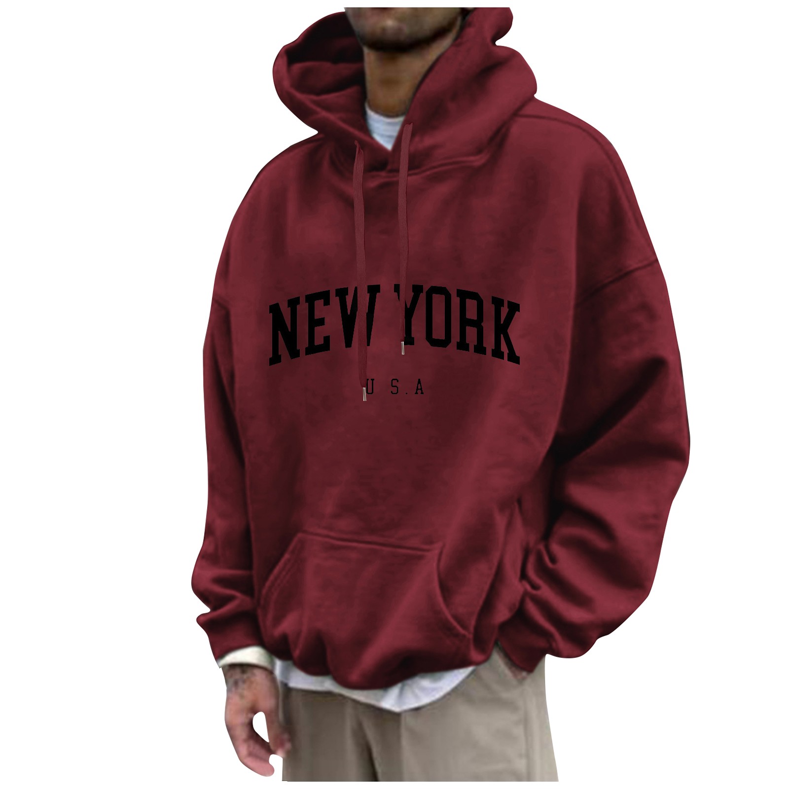 New York Print Mens Hoodies Fa - High Street Fashion New York ulasan dan harga