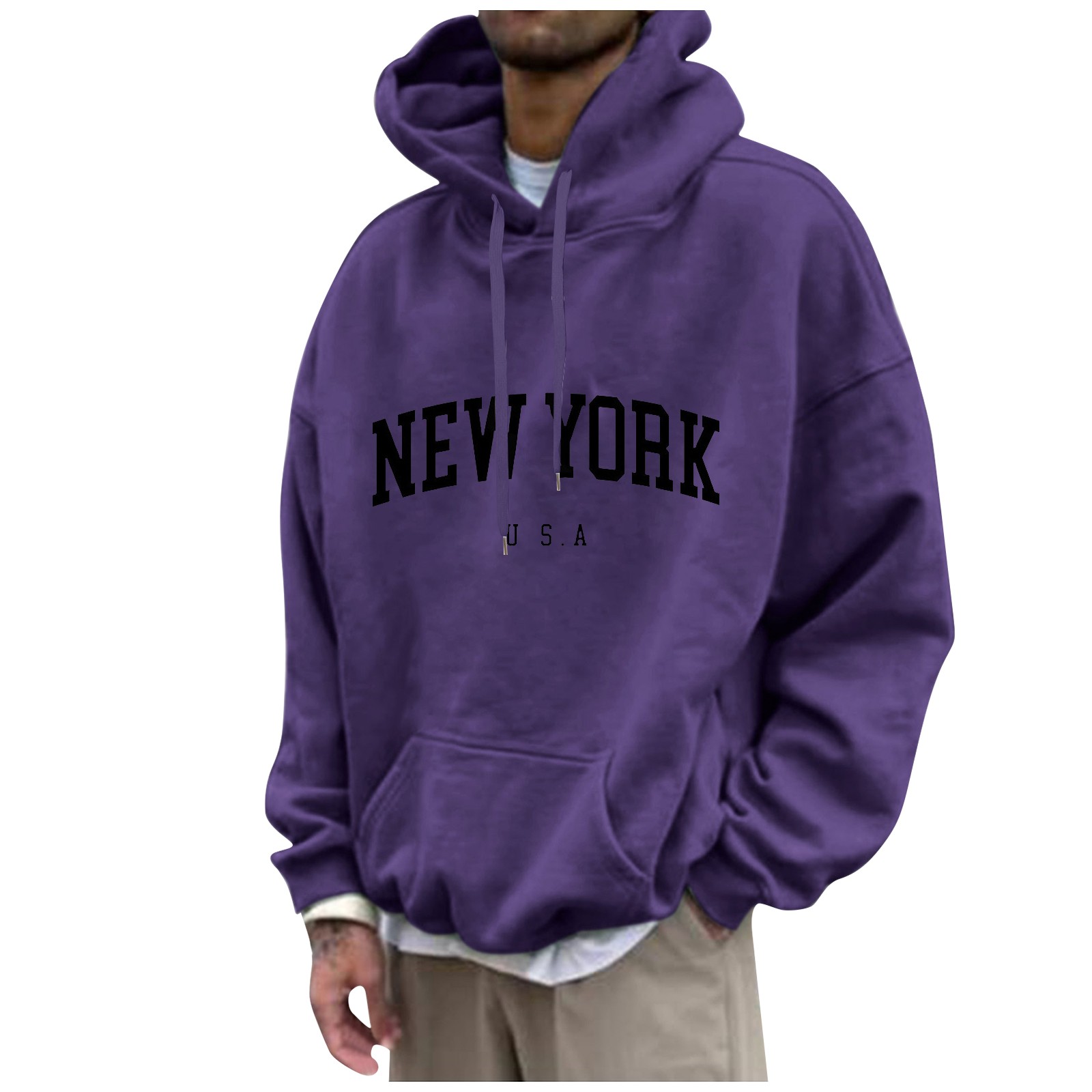 New York Print Mens Hoodies Fa - High Street Fashion New York ulasan dan harga