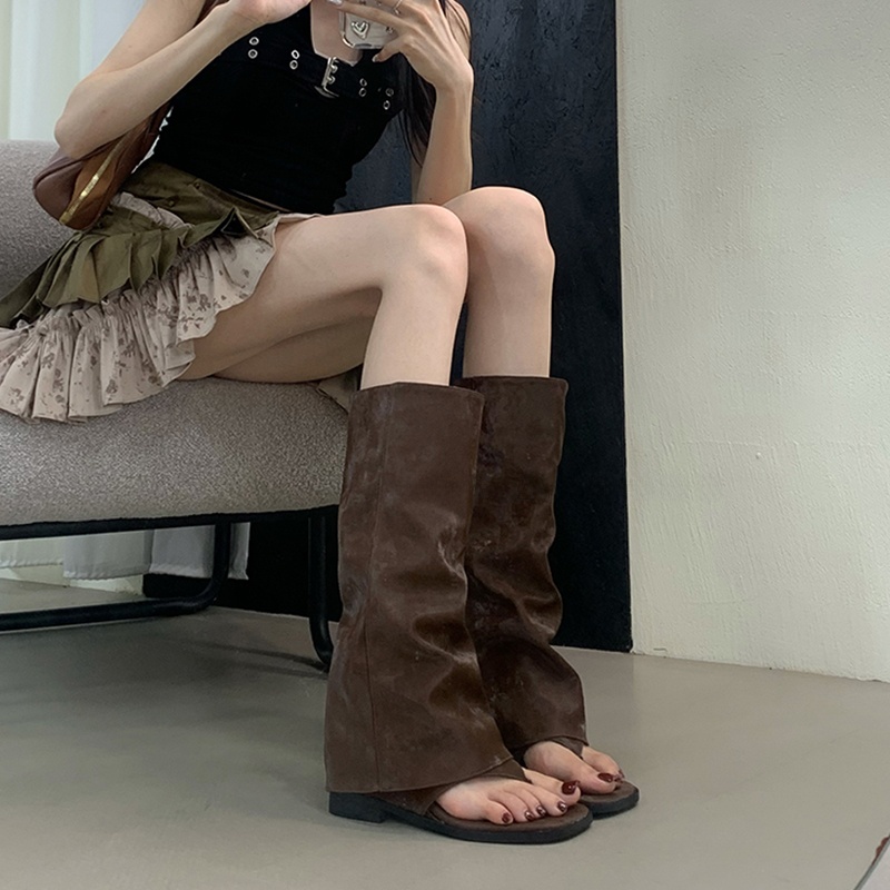 Hollow Out Women's Boots Velve - Street Fashion Korea ulasan dan harga