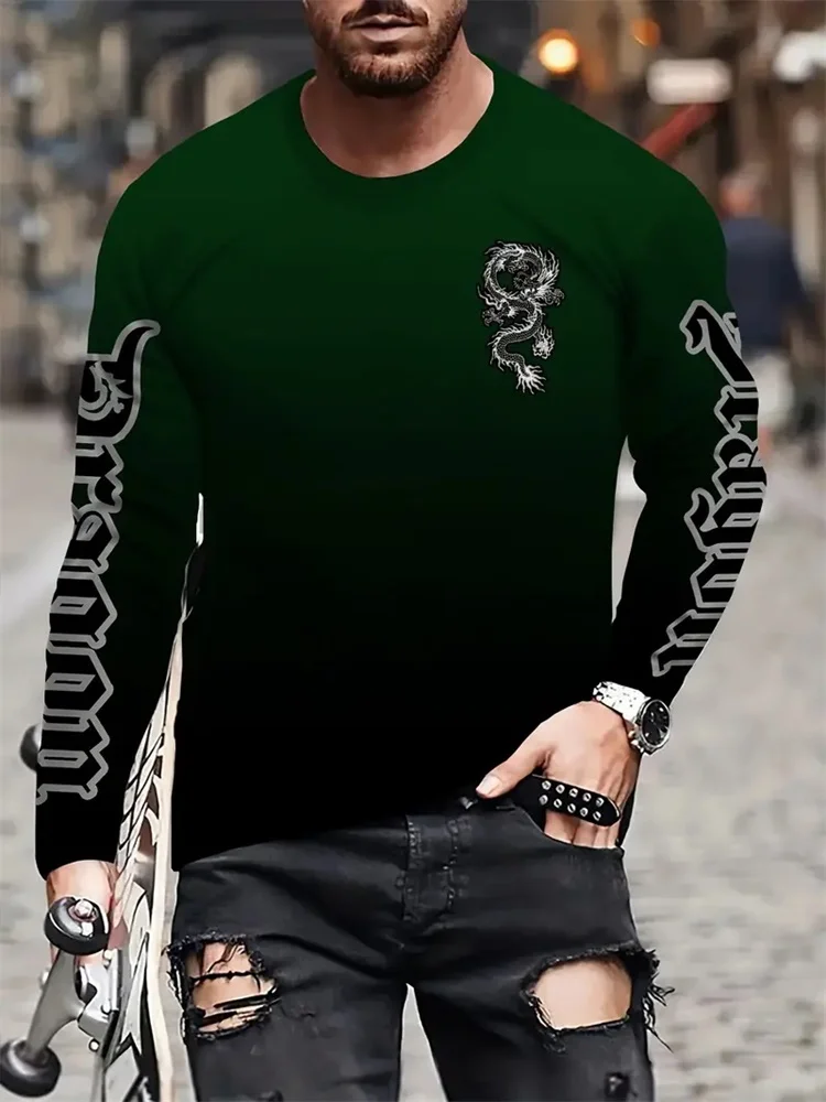 Simple Longteng Print Autumn F - Street Fashion Jersey ulasan dan harga